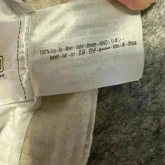 Zara Cream Linen Pants - Large - Picture 6 of 6